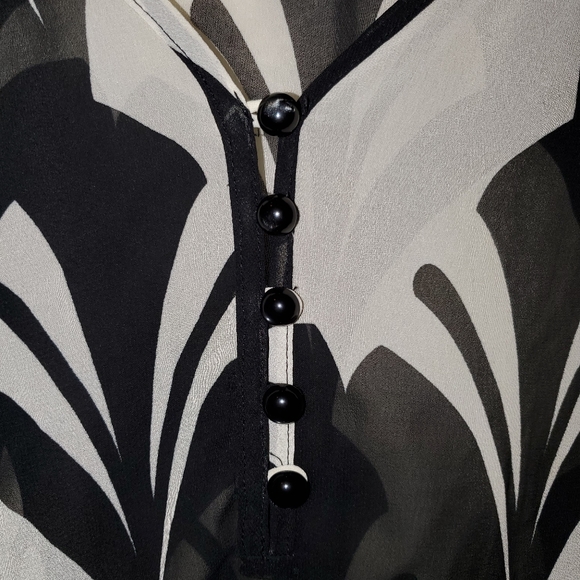 3x Worthington Short Sleeve black and white top blouse - Picture 5 of 7